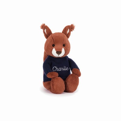 Jellycat Bashful Ardilla with Navy Jumper | LSDB-90546